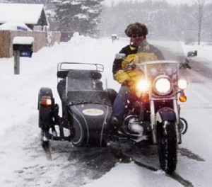 Motorcycle in Snow